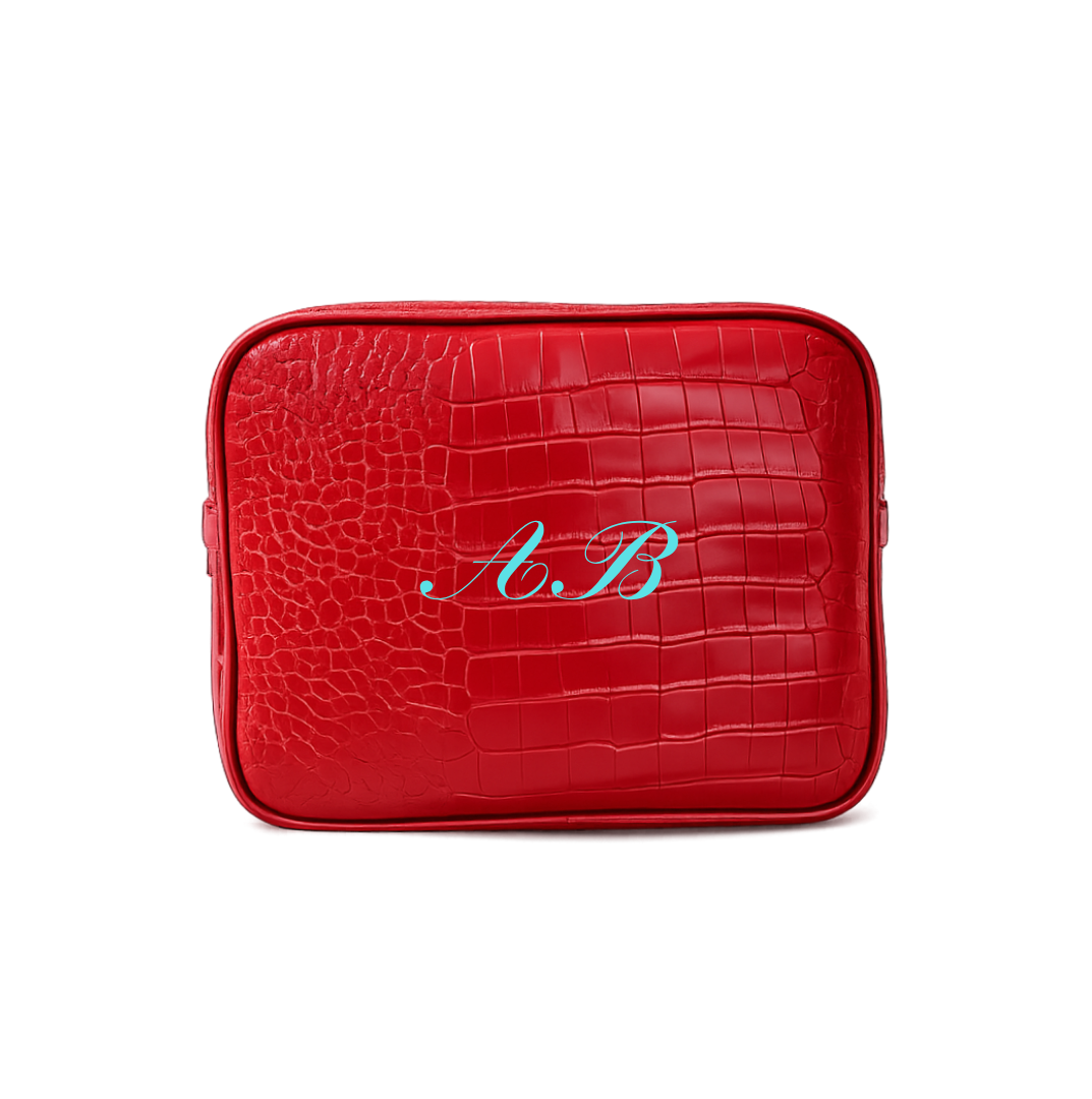 Monogram Large Croc Pouch