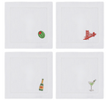 Custom Icon Cocktail Napkin Set of 4