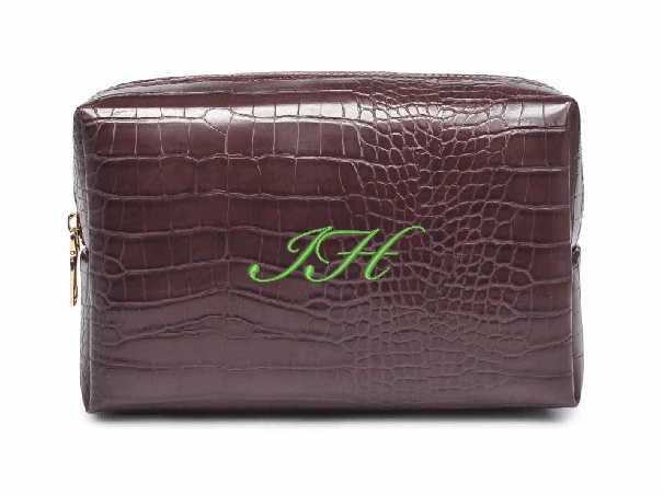 Monogram Croc Pouch