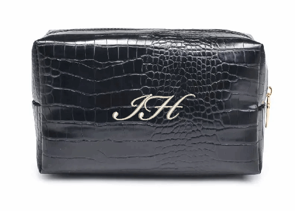 Monogram Croc Pouch