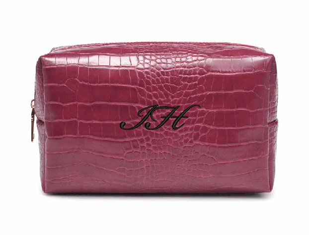 Monogram Croc Pouch