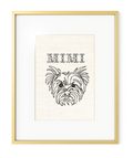 Pet + Name Embroidered Cross Stitch Textile