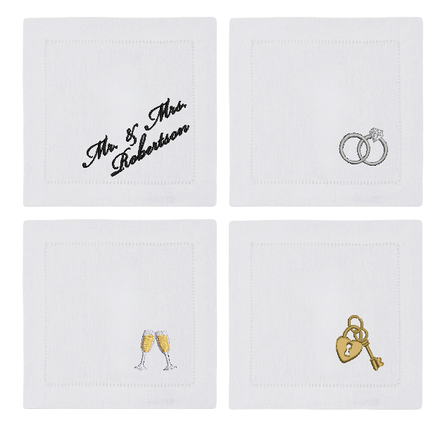 Bridal Cocktail Napkin Set of 4