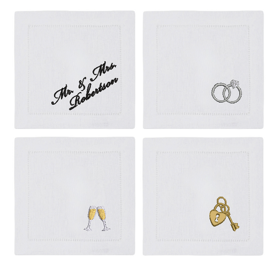 Bridal Cocktail Napkin Set of 4